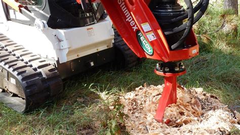 bobcat mini skid steer stump grinder|bobcat skid steer forestry package.